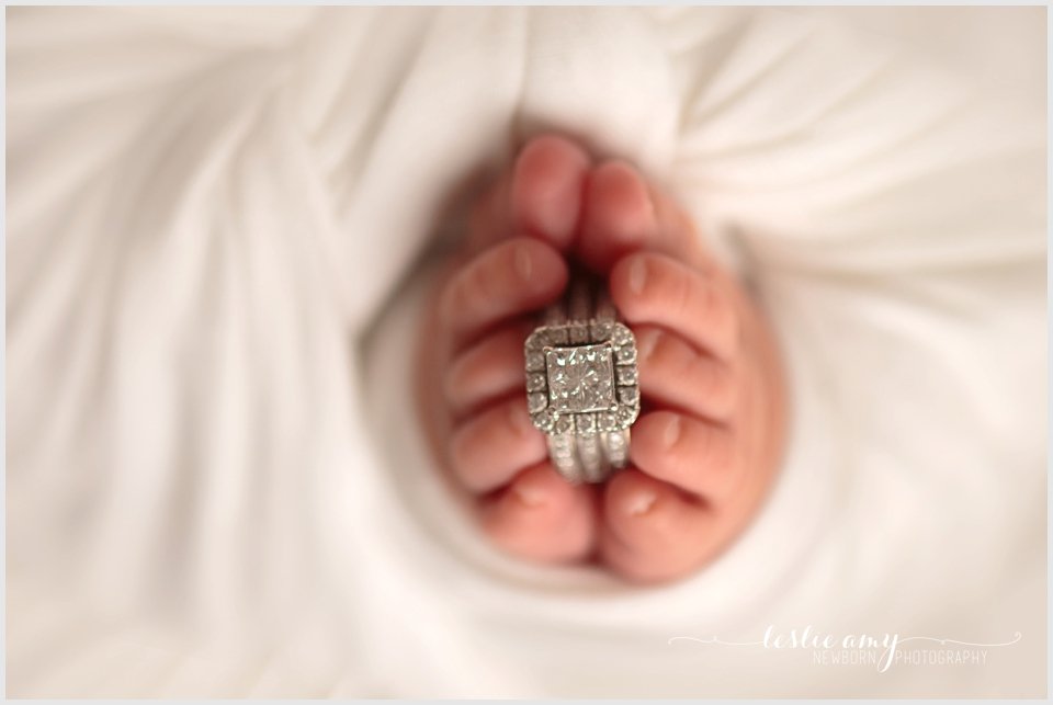 newborn photography wedding ring